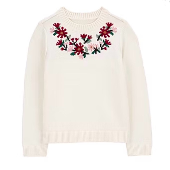 Girls Cotton Holiday Sweater. - Picture 1 of 2